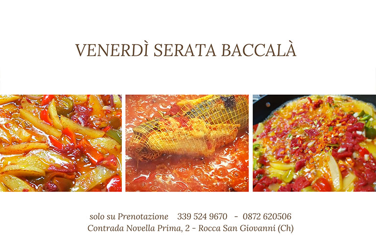 Venerdì Serata Baccalà. dalle ore 20:00