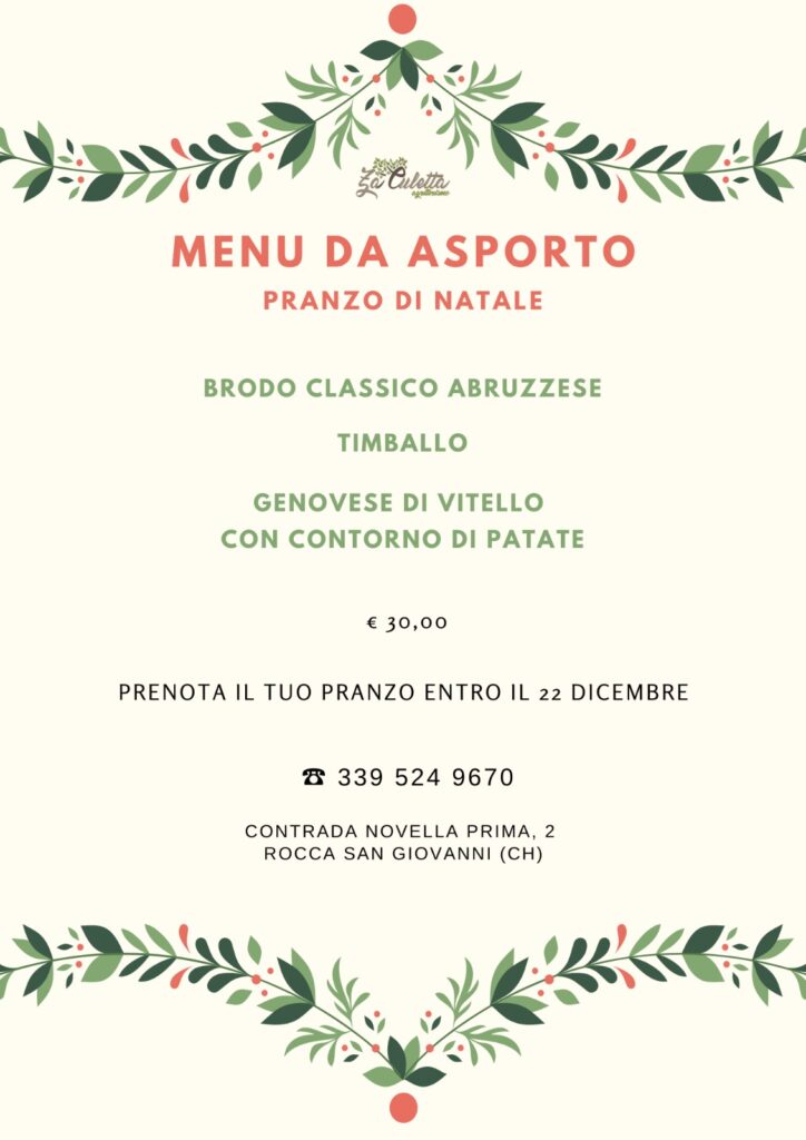 Menù di Natale (da asporto)